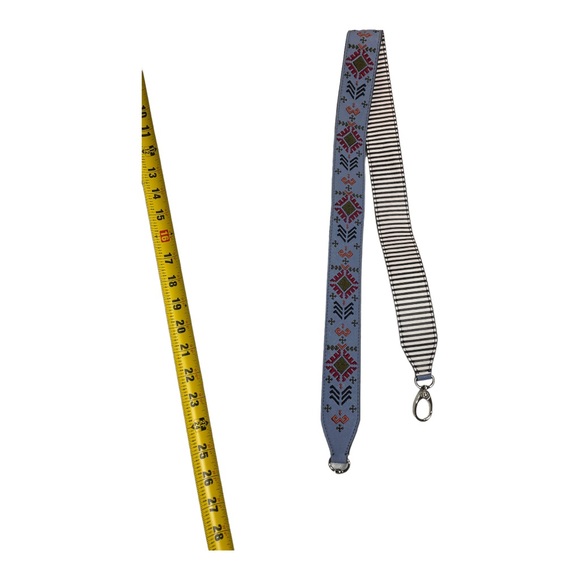 Henri Bendel Guitar Strap Country Blue Aztec Rare EUC - Picture 4 of 6